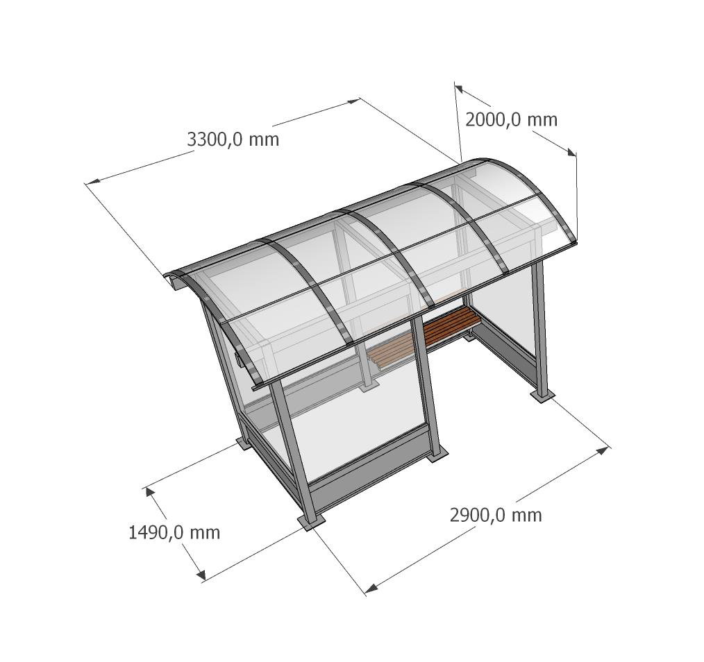 Tupakointikatos 2P1.3 (1.3) 3.3m