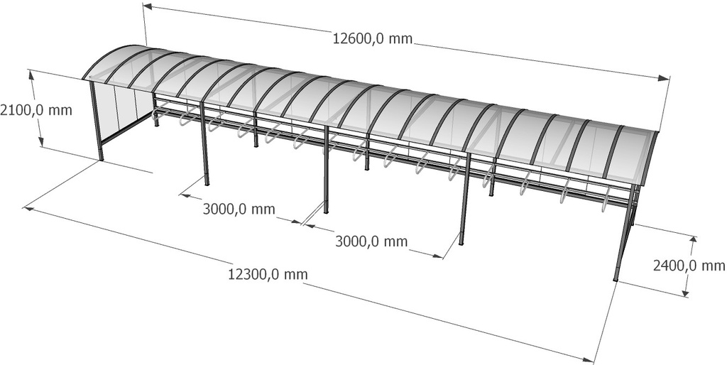 Polkupyöräkatos 4P2.3 (3.0) 12.6m